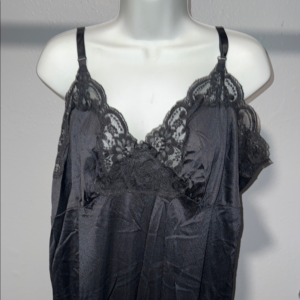 Lane Bryant Black Lace Chemise with Satin Finish